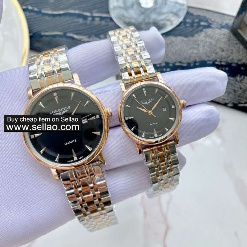 new fashion men and women Quartz watches Exquisite luxury stainless steel Longine watches