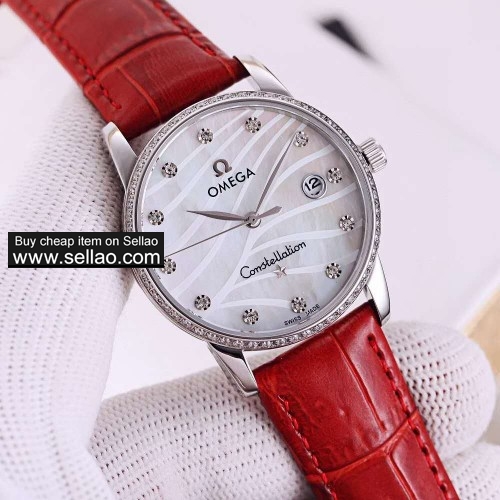 2020 New Fashion OMEGA Quartz watch Simple three pin with a single calendar woman watch