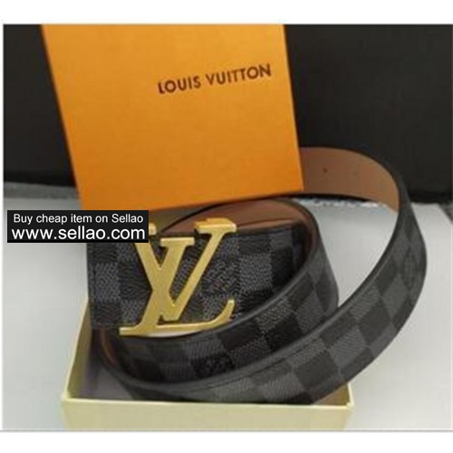 Louis Vuitton INITIALES DAMIER GRAPHITE LV belt WITH BOX