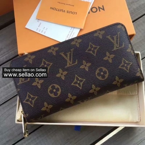 Louis vuitton Top Quality Monogram LV Purse Leather Long Zipper Wallet