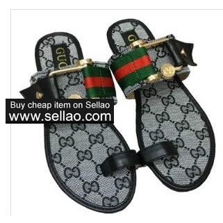 Ms summer fashion designer gucci sheepskin leather trigger thong GUCCI sandals 35 to 42