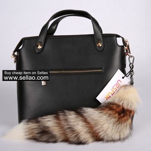 Fox Tails Fur Bag Charm Pendant Cosplay Toy Gun Color 16 inches