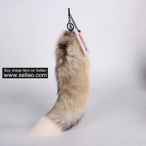 Golden Island Fox Tail Fur Cosplay Keychain Gun Color 18 inches