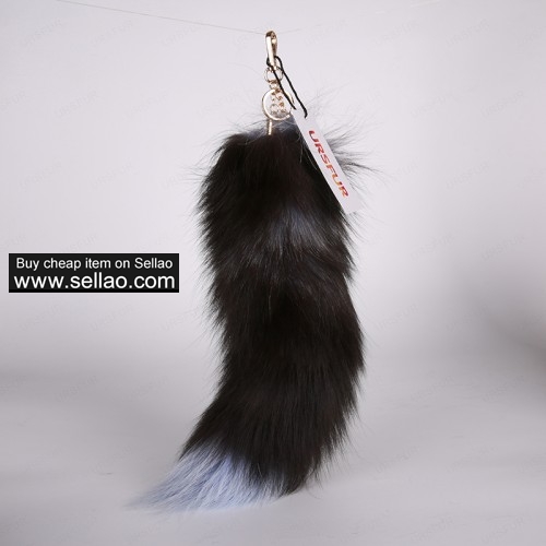 Fox Tail Fur Bag Charm Pendant Cosplay Toy Golden Color 18 inches