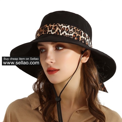 Summer Bucket Hat UPF50+ Beach Hat 100% Cotton Travel Outdoor Sun Protection Cap Black