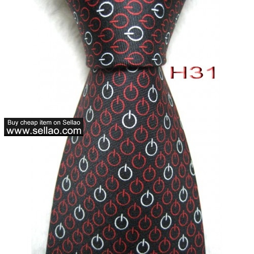 H31  #100%Silk Jacquard Woven Handmade Men's Tie Necktie