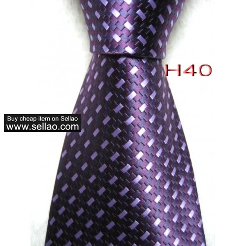 H40  #100%Silk Jacquard Woven Handmade Men's Tie Necktie