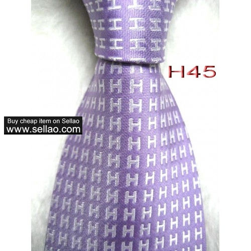 H45  #100%Silk Jacquard Woven Handmade Men's Tie Necktie