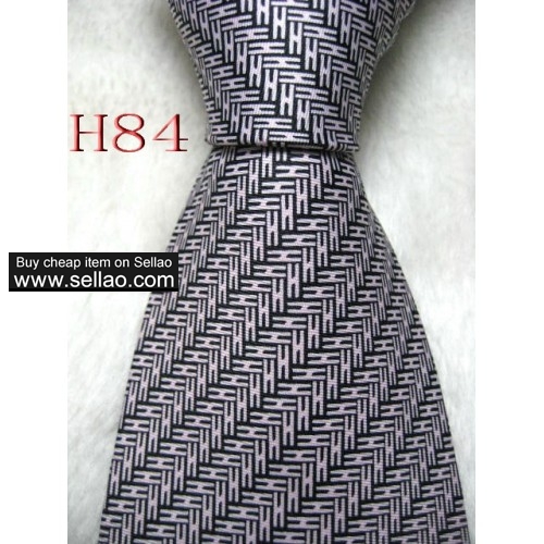 H84  #100%Silk Jacquard Woven Handmade Men's Tie Necktie