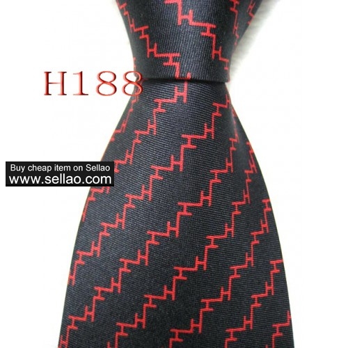 H188  #100%Silk Jacquard Woven Handmade Men's Tie Necktie