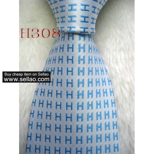 H308  #100%Silk Jacquard Woven Handmade Men's Tie Necktie
