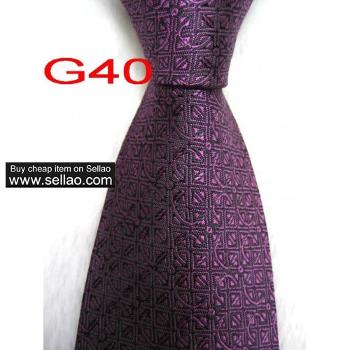 G40  #100%Silk Jacquard Woven Handmade Men's Tie Necktie