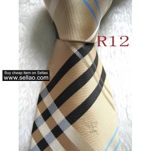 R12  #100%Silk Jacquard Woven Handmade Men's Tie Necktie