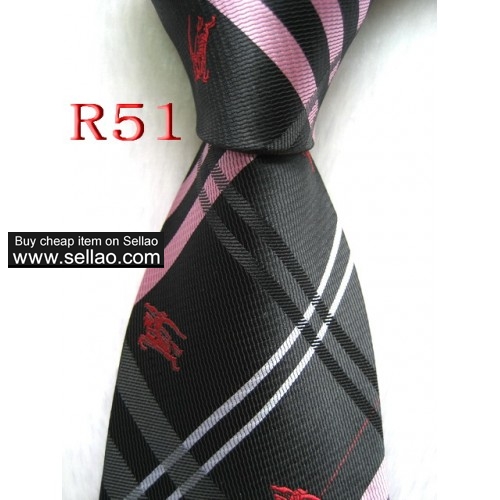 R51  #100%Silk Jacquard Woven Handmade Men's Tie Necktie