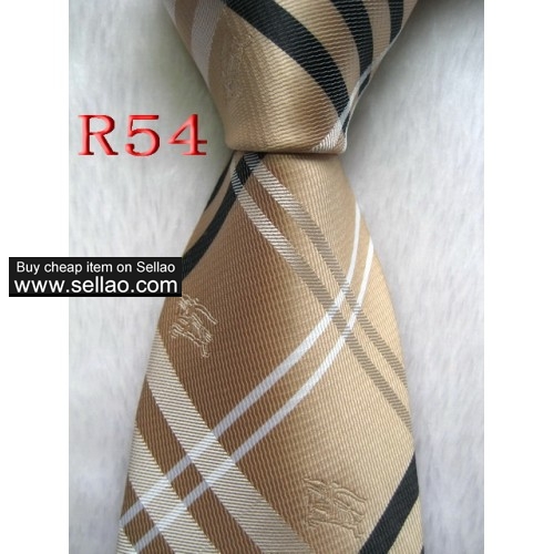 R54  #100%Silk Jacquard Woven Handmade Men's Tie Necktie