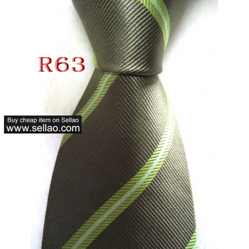 R63  #100%Silk Jacquard Woven Handmade Men's Tie Necktie