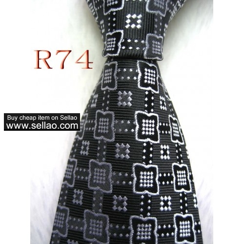 R74  #100%Silk Jacquard Woven Handmade Men's Tie Necktie