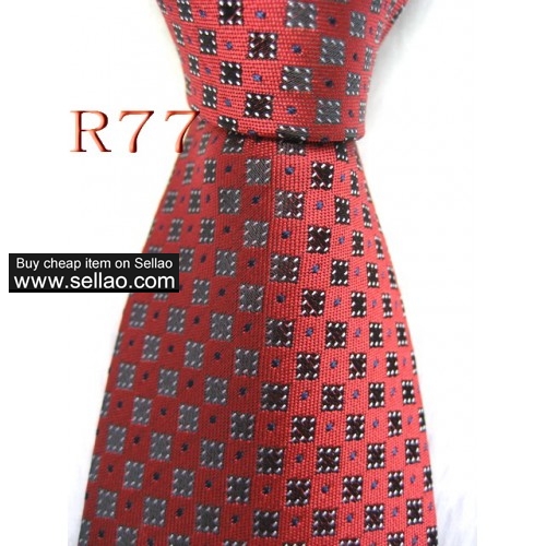 R77  #100%Silk Jacquard Woven Handmade Men's Tie Necktie