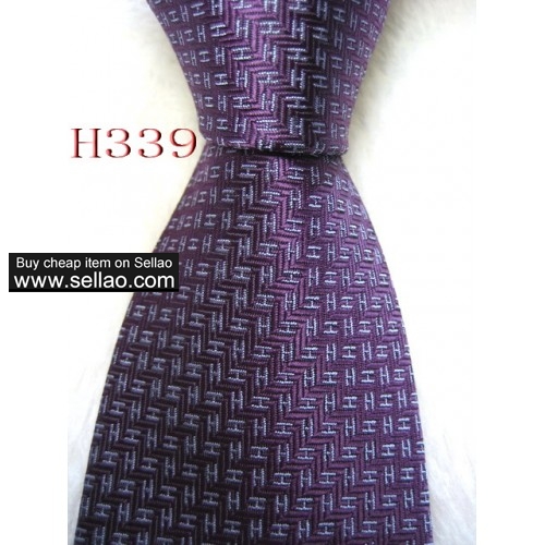 H339  #100%Silk Jacquard Woven Handmade Men's Tie Necktie