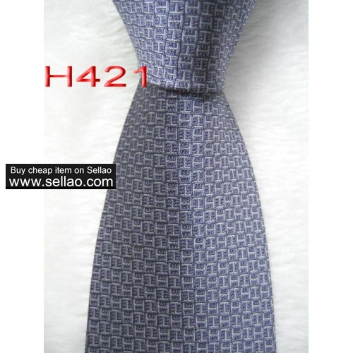 H421  #100%Silk Jacquard Woven Handmade Men's Tie Necktie