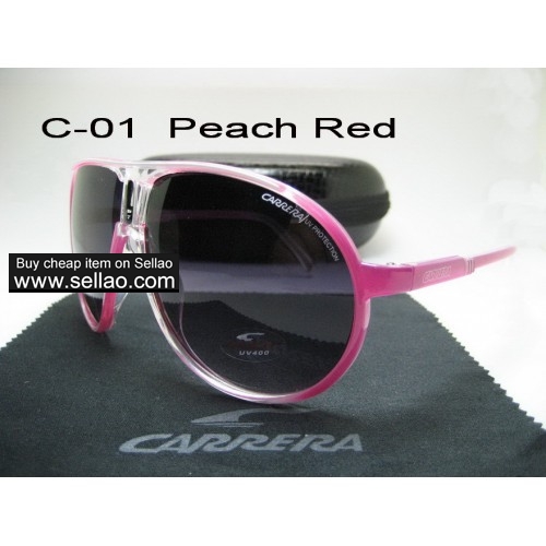 C-01 Peach Red New Men Womens Retro Sunglasses Outdoor sport   Glasses+Box
