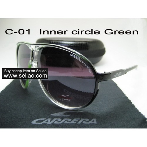 C-01 Inner circle green New Men Womens Retro Sunglasses Outdoor sport   Glasses+Box