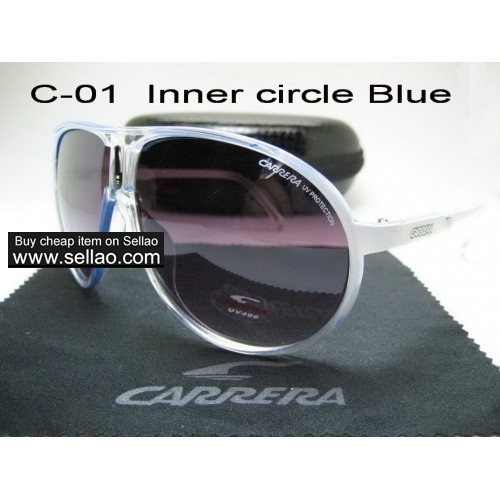 C-01 Inner circle Blue New Men Womens Retro Sunglasses Outdoor sport   Glasses+Box