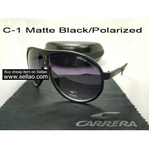 C-1 Matte Black/Polarized New Men Womens Retro Sunglasses Outdoor sport   Glasses+Box