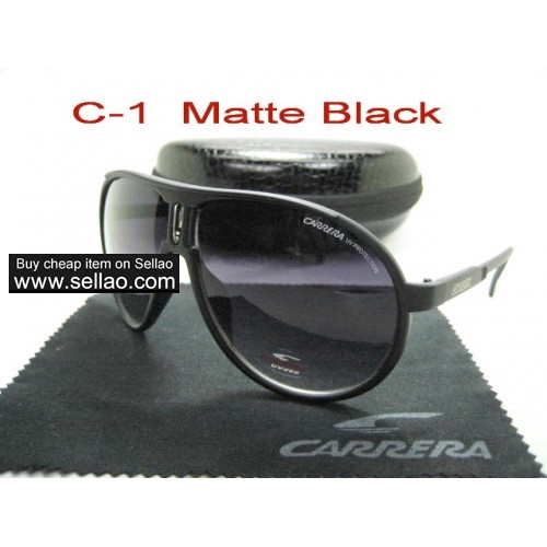 C-1 Matte Black New Men Womens Retro Sunglasses Outdoor sport   Glasses+Box