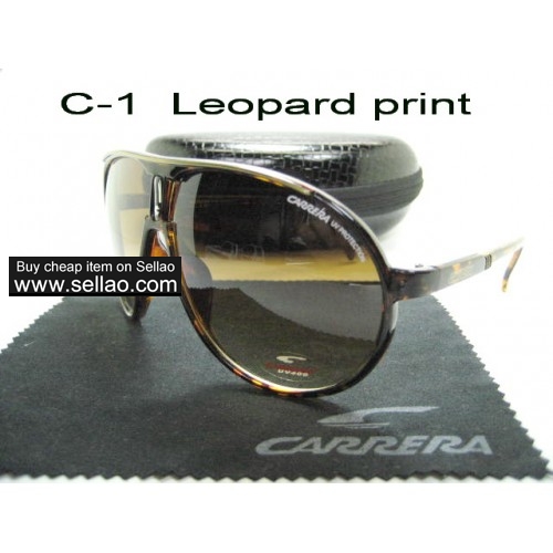 C-1 Leopard print New Men Womens Retro Sunglasses Outdoor sport   Glasses+Box