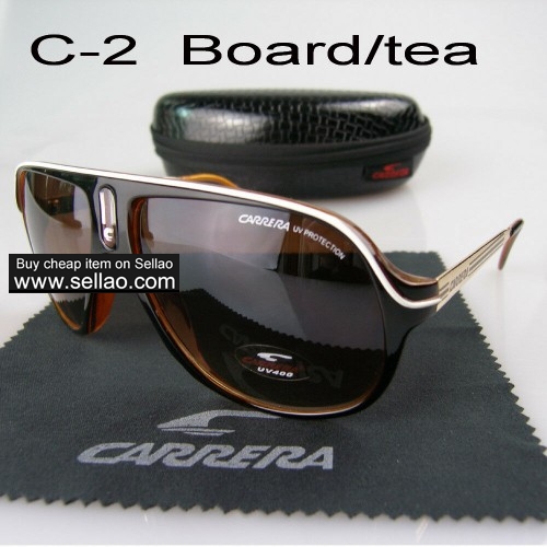 C-2 New Men Womens Retro Sunglasses Outdoor sport   Glasses+Box  Board/tea
