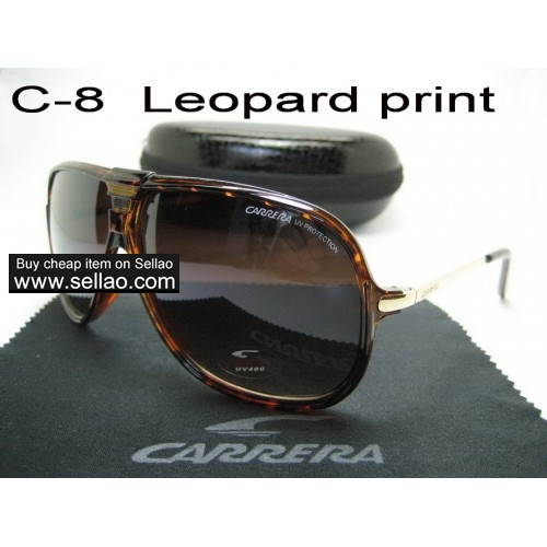 C-8 New Men Womens Retro Sunglasses Outdoor sport Glasses+Box  Leopard print