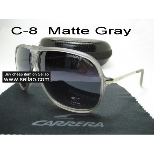 C-8 New Men Womens Retro Sunglasses Outdoor sport Glasses+Box  Matte Gray
