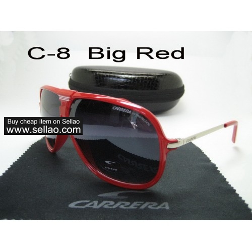 C-8 New Men Womens Retro Sunglasses Outdoor sport Glasses+Box Red