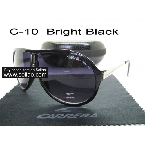 C-10 New Men Womens Retro Sunglasses Outdoor sport Glasses+Box  Bright Black