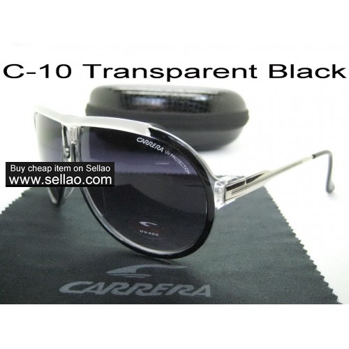 C-10 New Men Womens Retro Sunglasses Outdoor sport Glasses+Box  Transparent Black