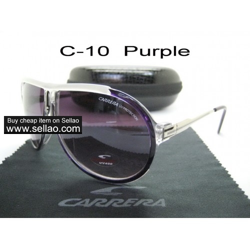 C-10 New Men Womens Retro Sunglasses Outdoor sport Glasses+Box  Purple