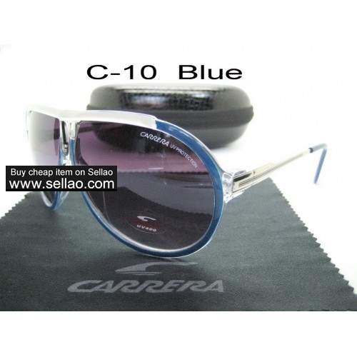 C-10 New Men Womens Retro Sunglasses Outdoor sport Glasses+Box  Blue