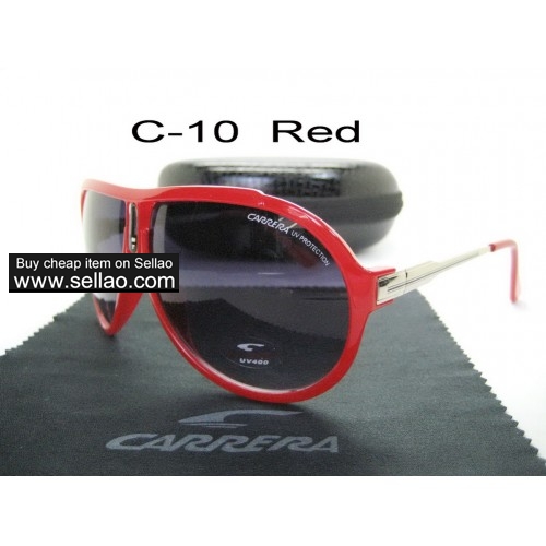 C-10 New Men Womens Retro Sunglasses Outdoor sport Glasses+Box  Red