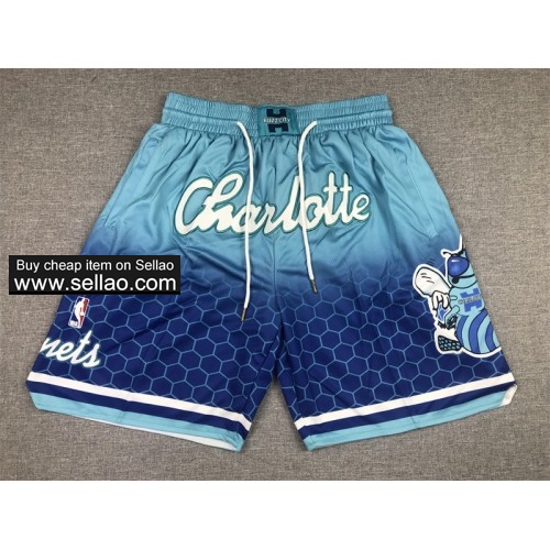 New NBA Charlotte Hornets City Edition Pocket blue Men’s Basketball Shorts