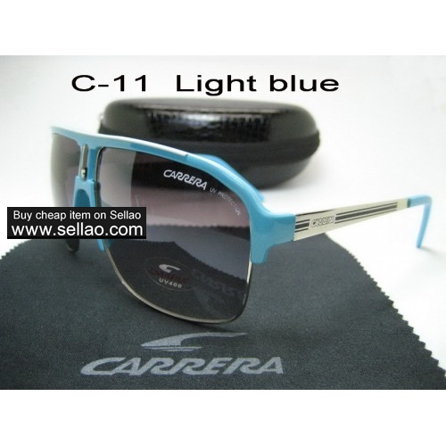 C-11 New Men Womens Retro Sunglasses Outdoor sport Glasses+Box  Light Blue