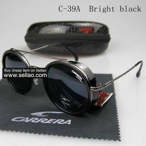 C-39 New Men Womens Retro Sunglasses Outdoor sport Glasses+Box  Bright Black