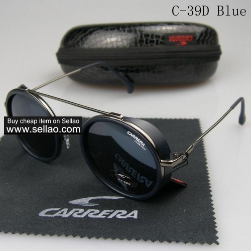 C-39 New Men Womens Retro Sunglasses Outdoor sport Glasses+Box  Blue
