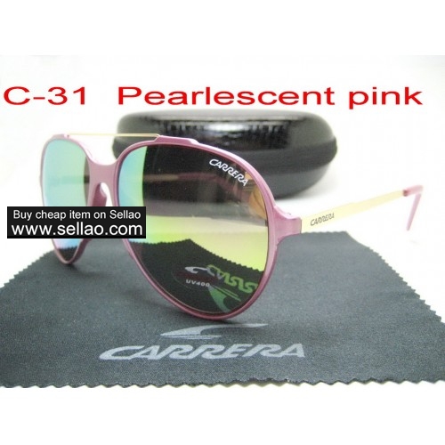 C-31 New Men Womens Retro Sunglasses Outdoor sport Glasses+Box  Pearlescent Pink
