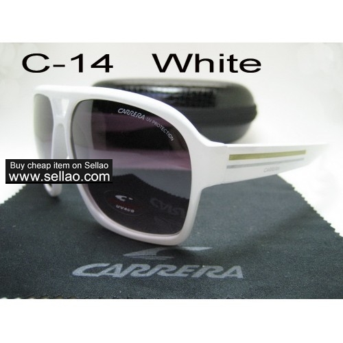 C-14 New Men Womens Retro Sunglasses Outdoor sport Glasses+Box  White