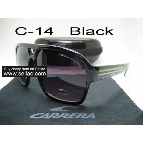 C-14 New Men Womens Retro Sunglasses Outdoor sport Glasses+Box  Black