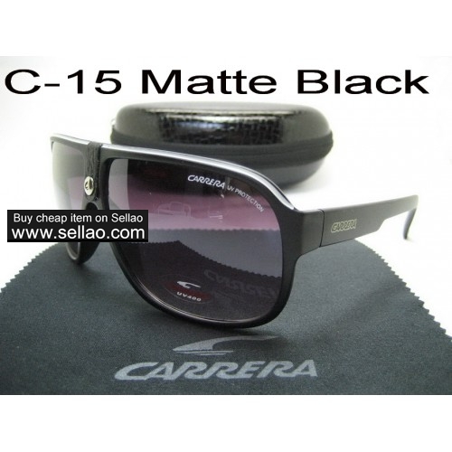 C-15 New Men Womens Retro Sunglasses Outdoor sport Glasses+Box  Matte Black
