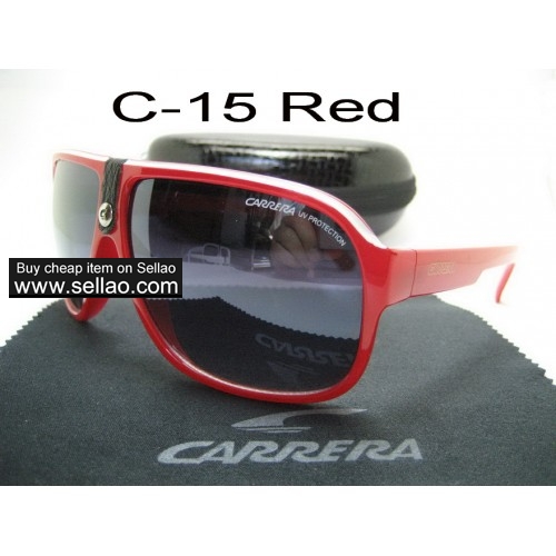 C-15 New Men Womens Retro Sunglasses Outdoor sport Glasses+Box  Red