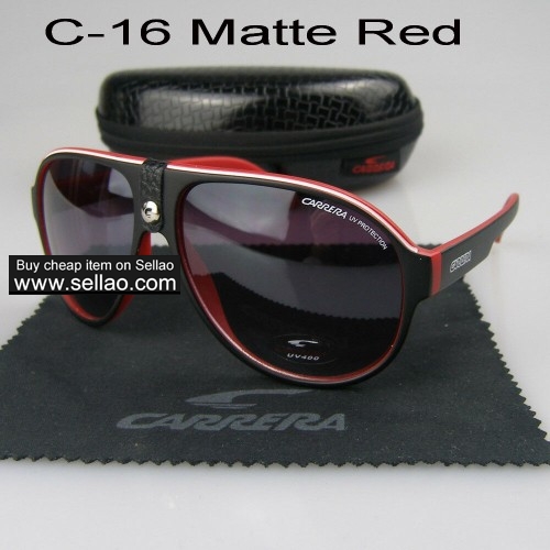 C-16 New Men Womens Retro Sunglasses Outdoor sport Glasses+Box  Matte Red
