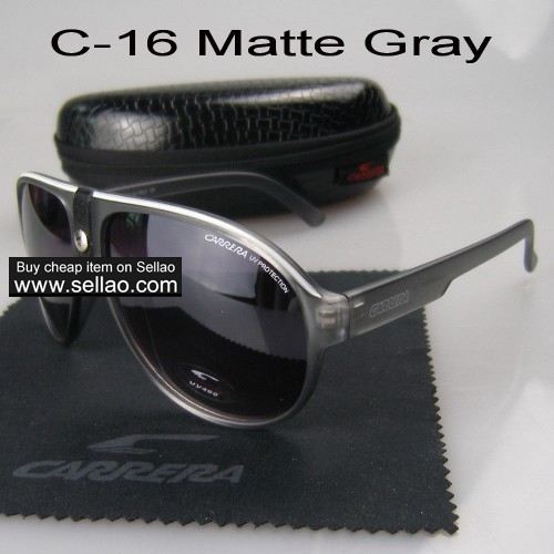 C-16 New Men Womens Retro Sunglasses Outdoor sport Glasses+Box  Matte Gray